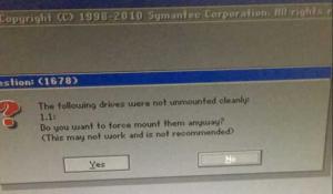 װϵͳThe following drives were not unmounted cleanly